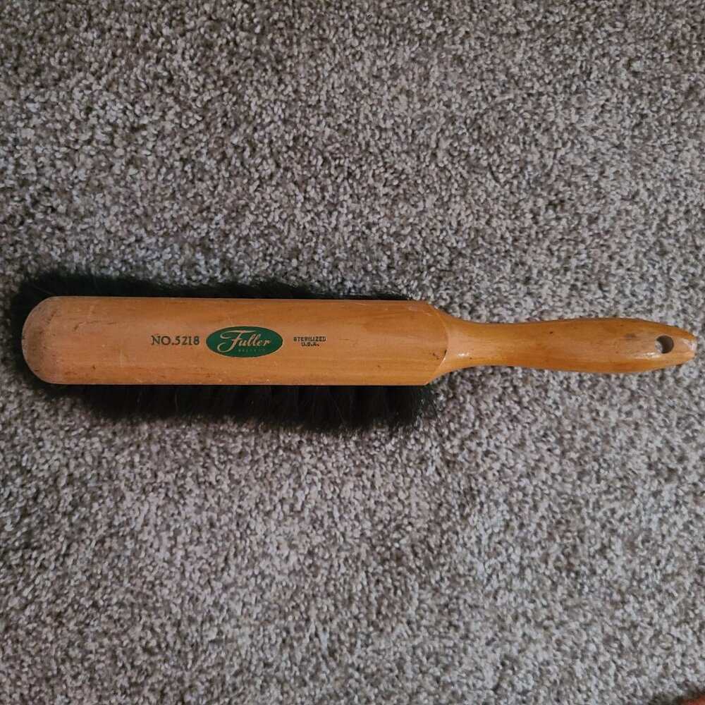 Vintage Fuller No. 5218 Horsehair Brush with Wood Handle and Hang Hole Handheld